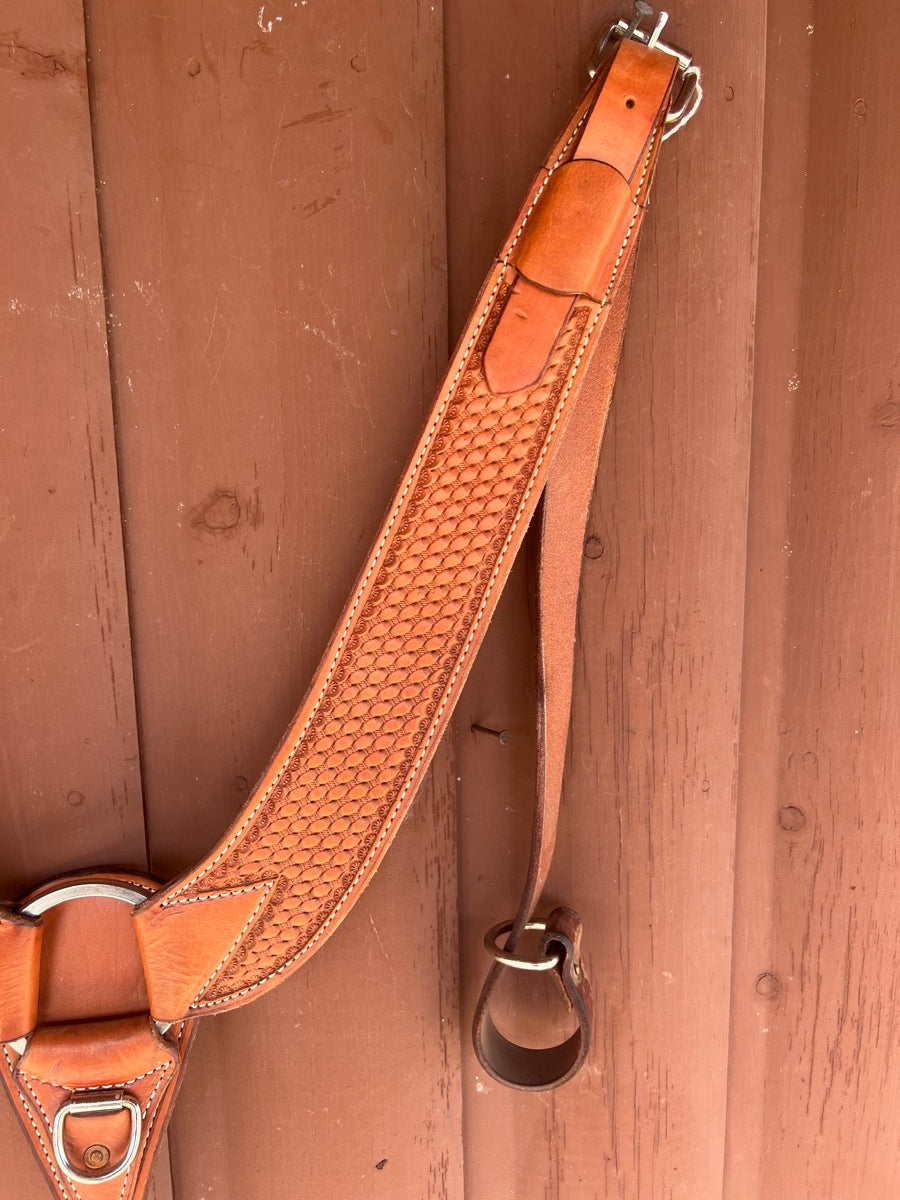 Basketweave Leather Western Pulling Collar     BCL1136