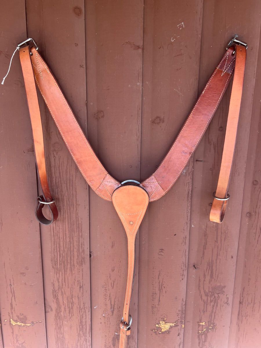 Basketweave Leather Western Pulling Collar     BCL1136