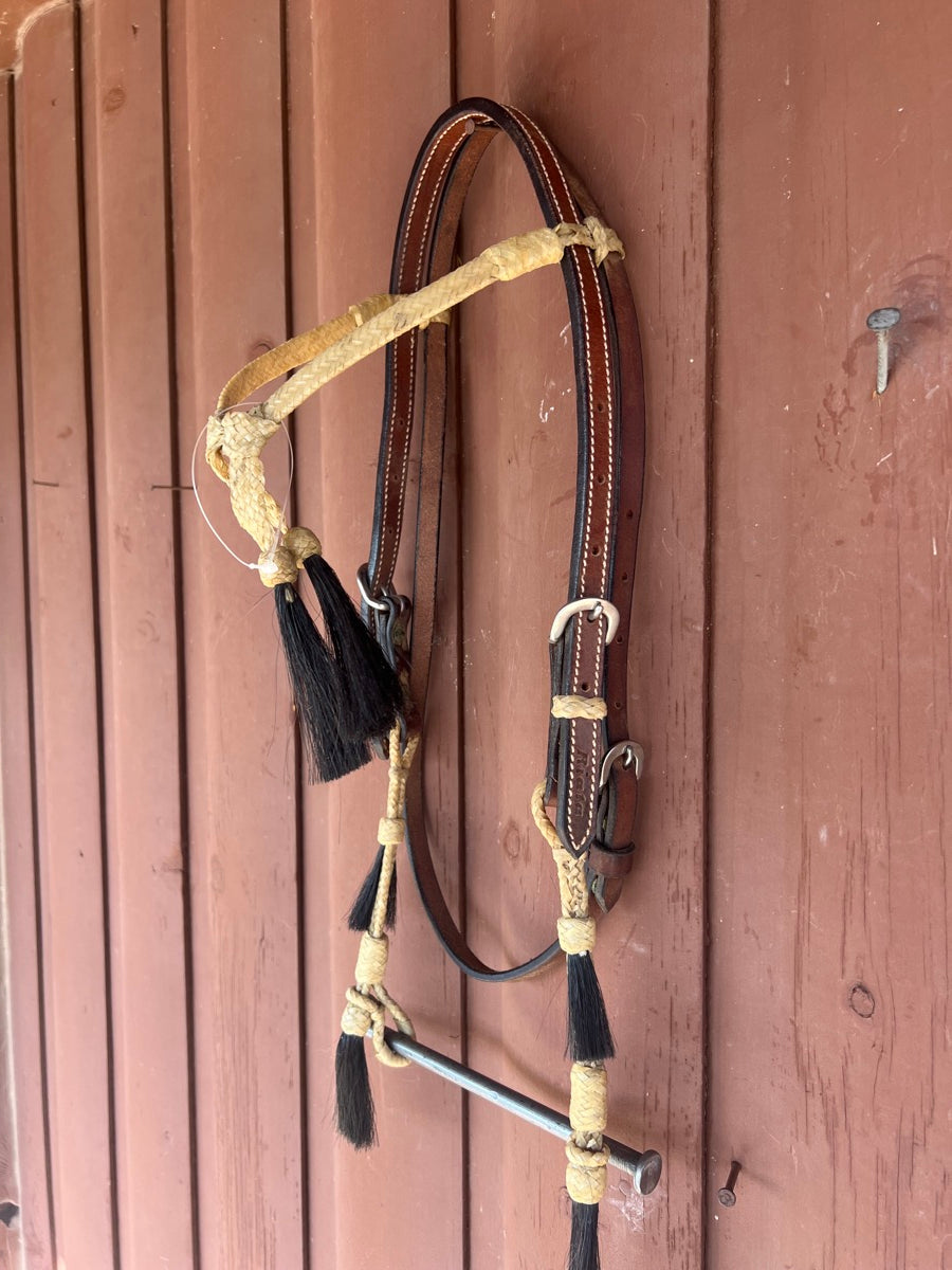 Knotted Rawhide Browband Headstall     HS1171