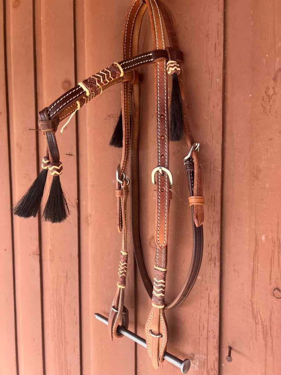 Crossover Browband Rawhide Headstall     HS1170
