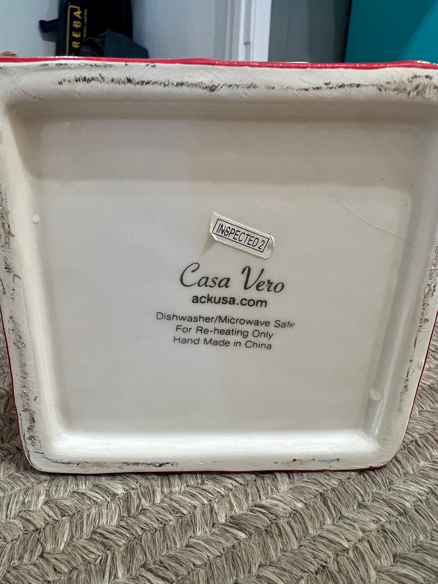 Casa Vero Red Orange Flowers Canisters - Set of 3     KT1113