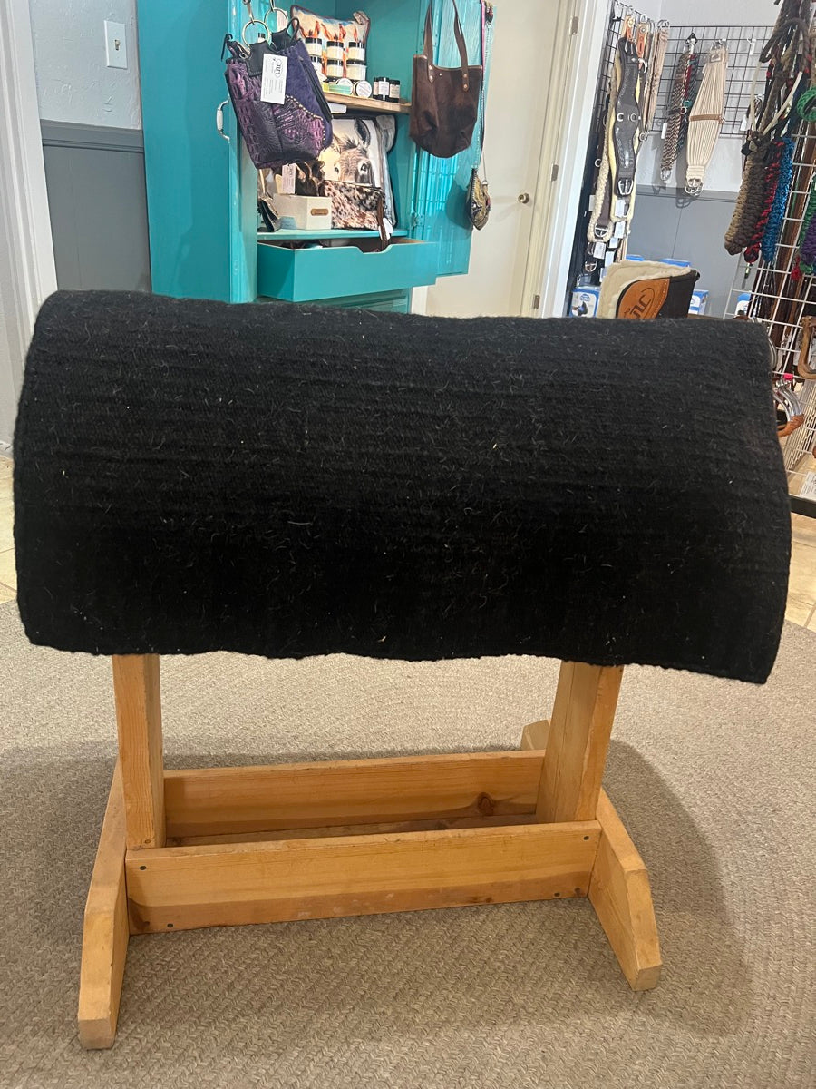 Black Wool Saddle Blanket   65 x 36     SP1126