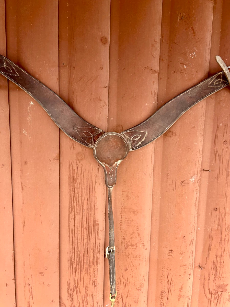 Heavy Duty Leather Roper Breast Collar     BCL1139
