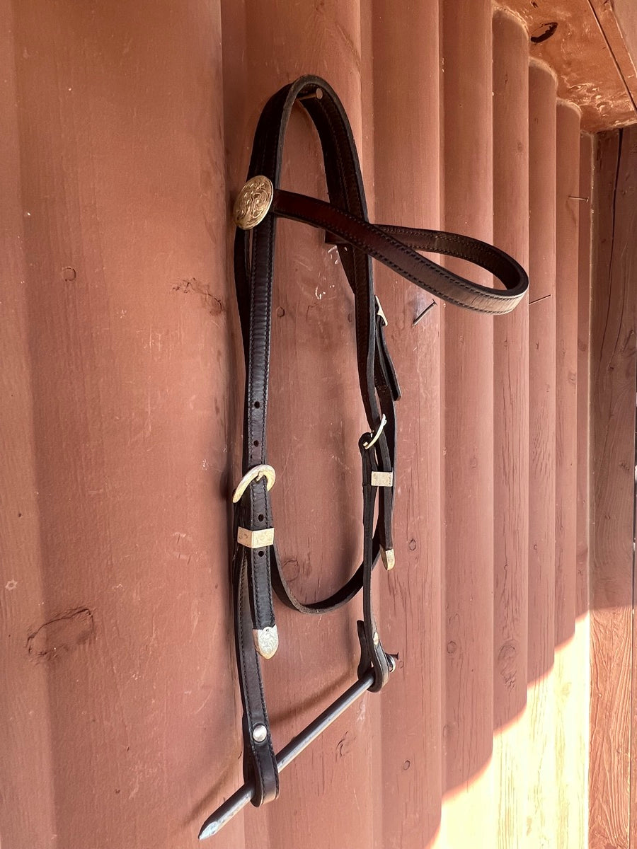 Tory Leather Browband Headstall with Silver    HS1174