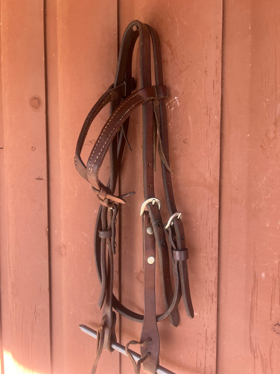 Knotted Browband Leather Headstall    HS1176