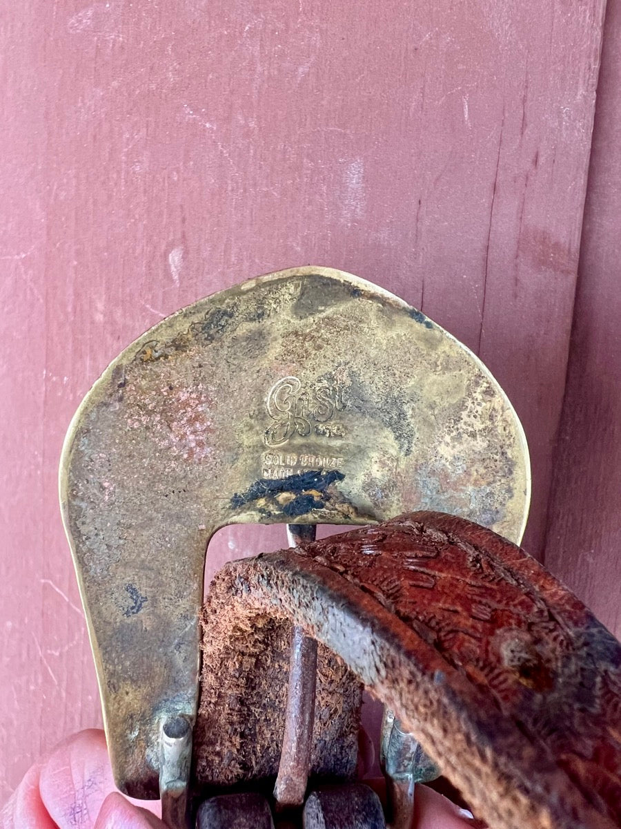 Knotted Browband Leather Headstall Gist Silversmiths Buckles    HS1179