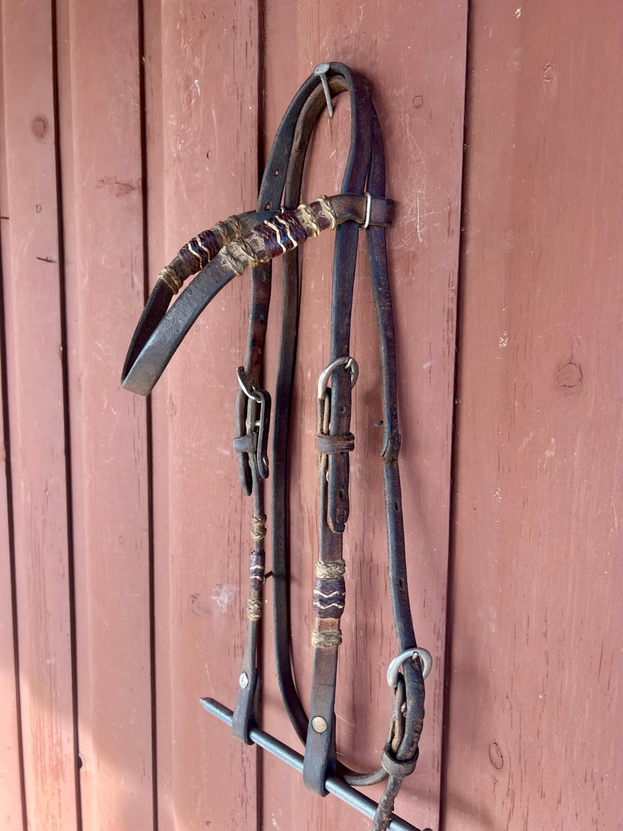 Vintage Rawhide Leather Browband Headstall      HS1183