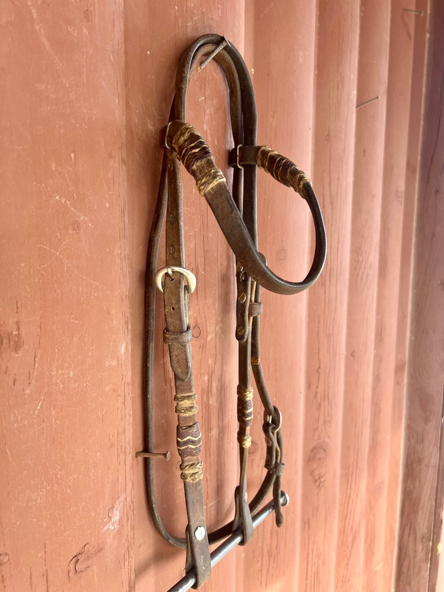 Vintage Rawhide Leather Browband Headstall      HS1183