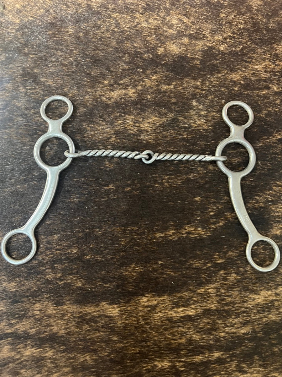 Classic Equine 6.5" Shank Performance Ring Gag Shank Twisted Wire Bit       B1230