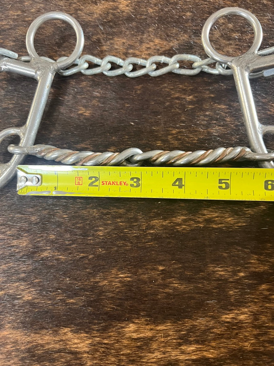 L&W #179 Lifter Bit Short Shank with Copper Twisted Snaffle    B1228