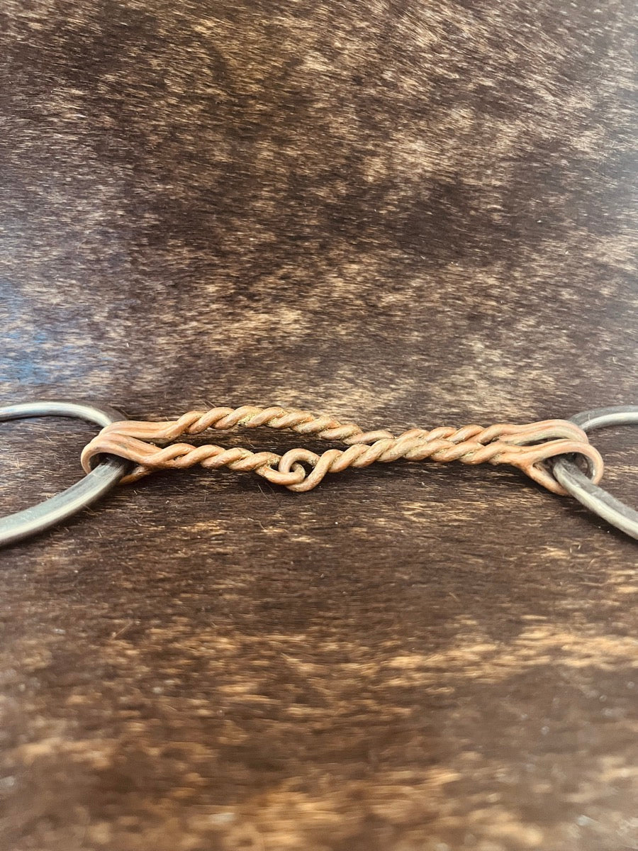 Curved Copper Offset Double Twisted Wire Snaffle Bit