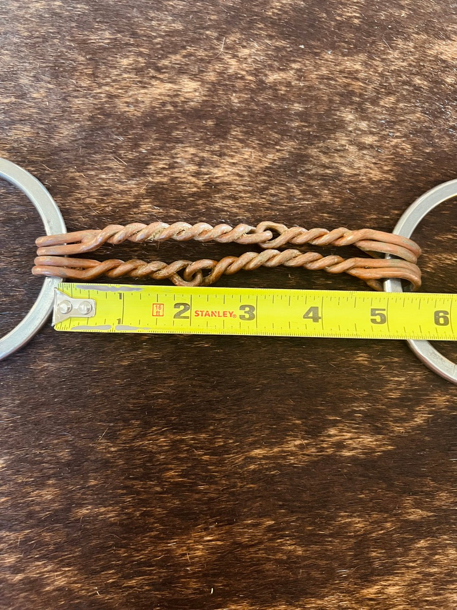 Curved Copper Offset Double Twisted Wire Snaffle Bit