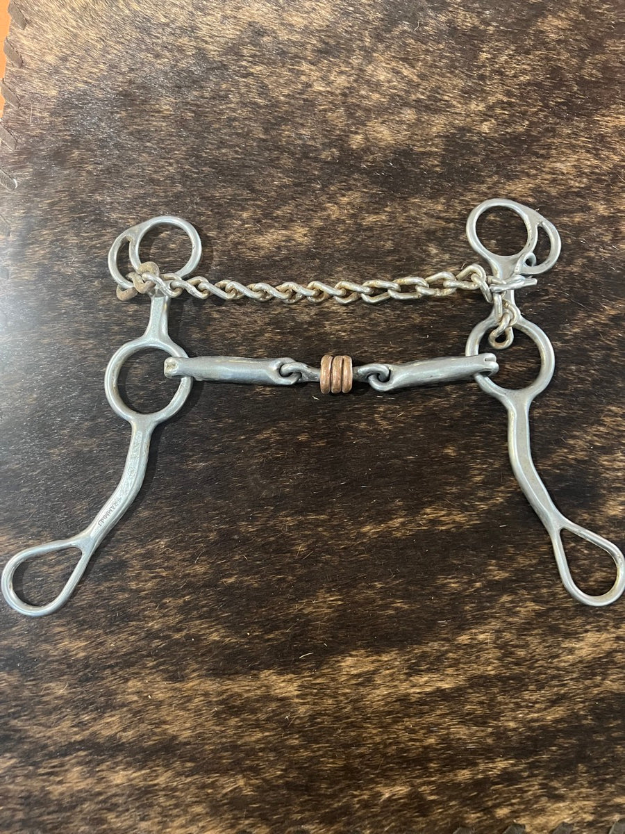 Trammell Long Shank Dogbone with Copper Rings Bit     B1214