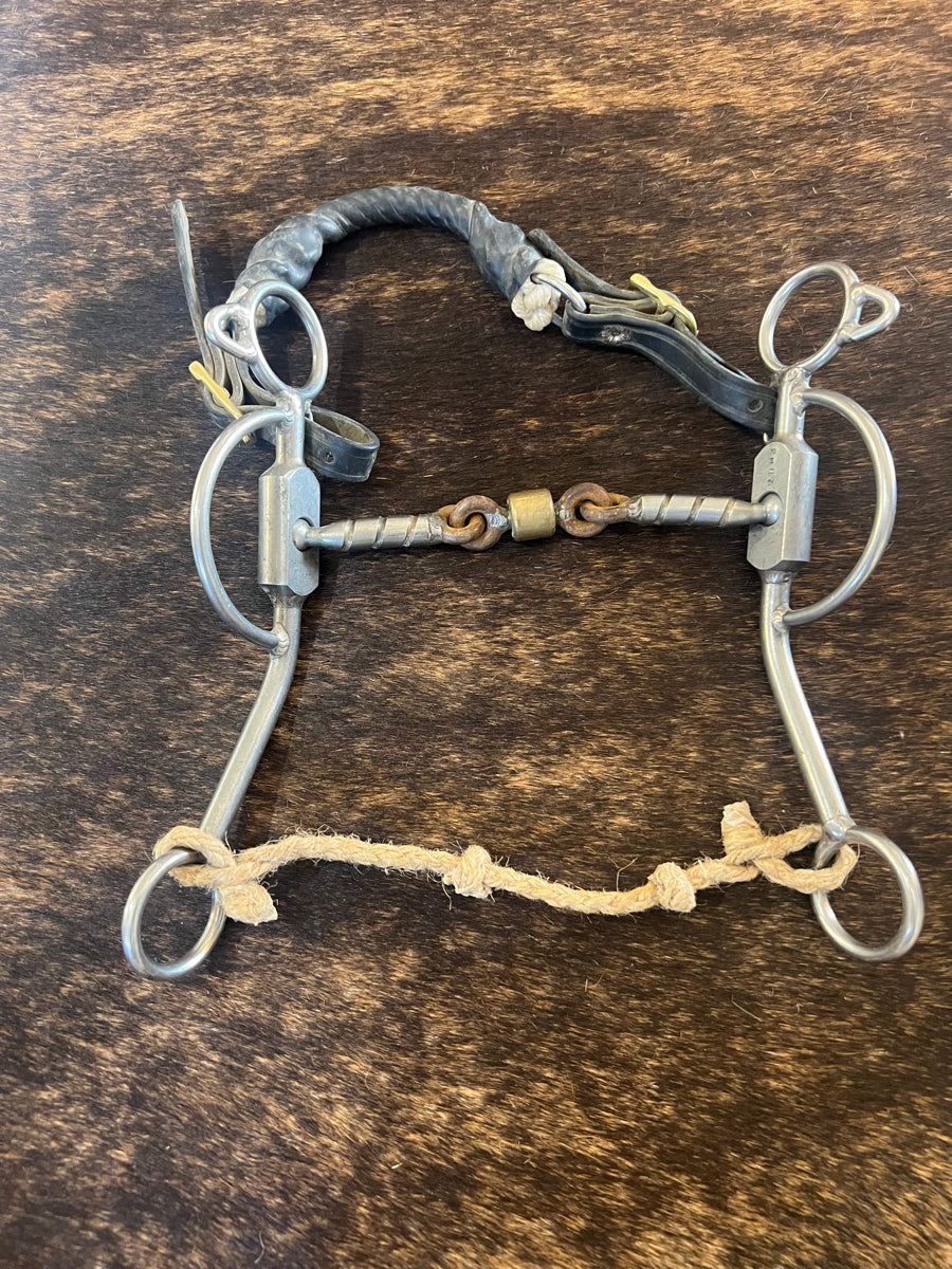 The Perfect Bit #2 Double Rein Twisted Wire with Copper Roller and Covered Rope Noseband      B1227