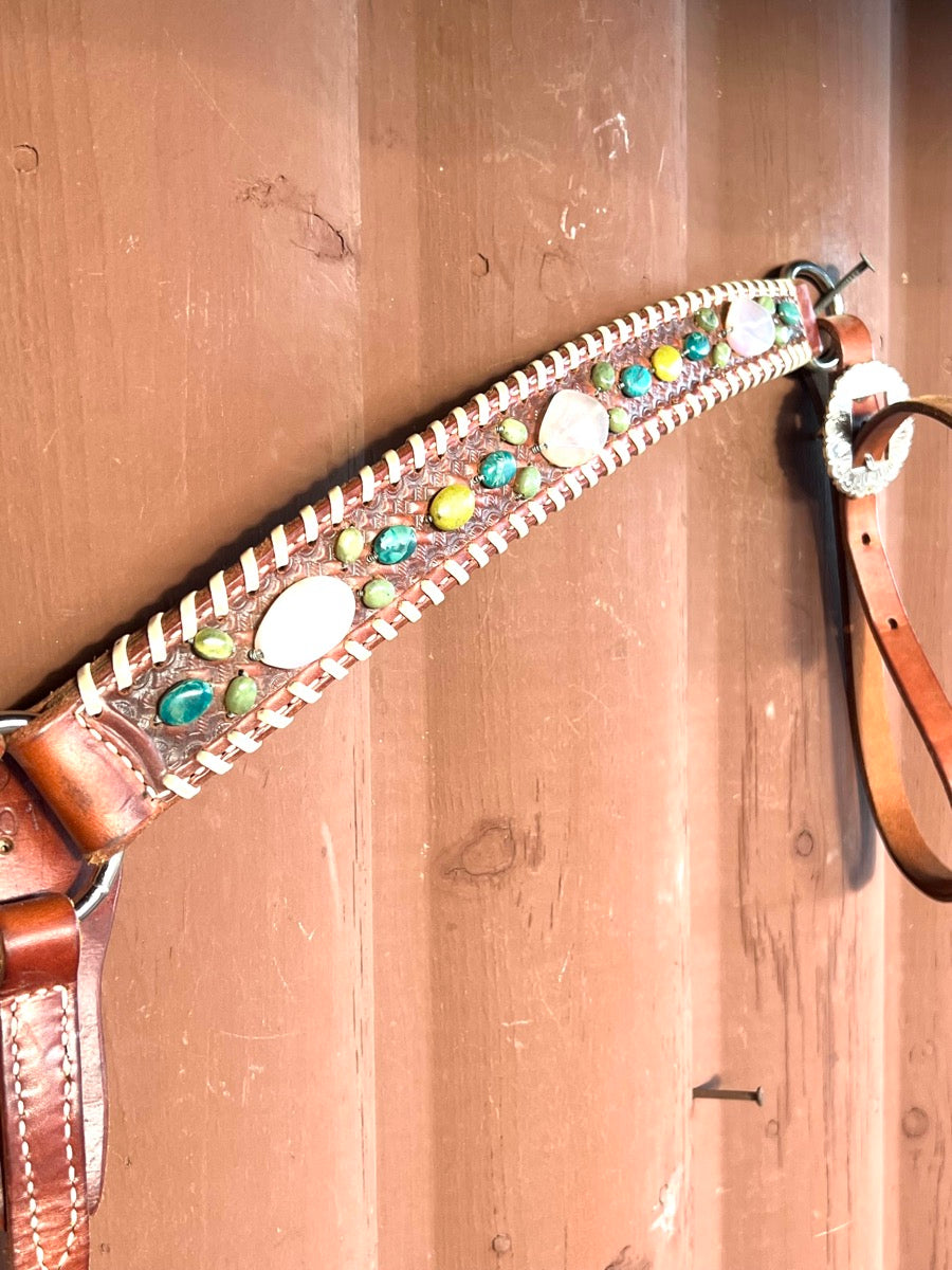 Gemstone Embellished Tack Set Headstall and Breast Collar        BCL1141