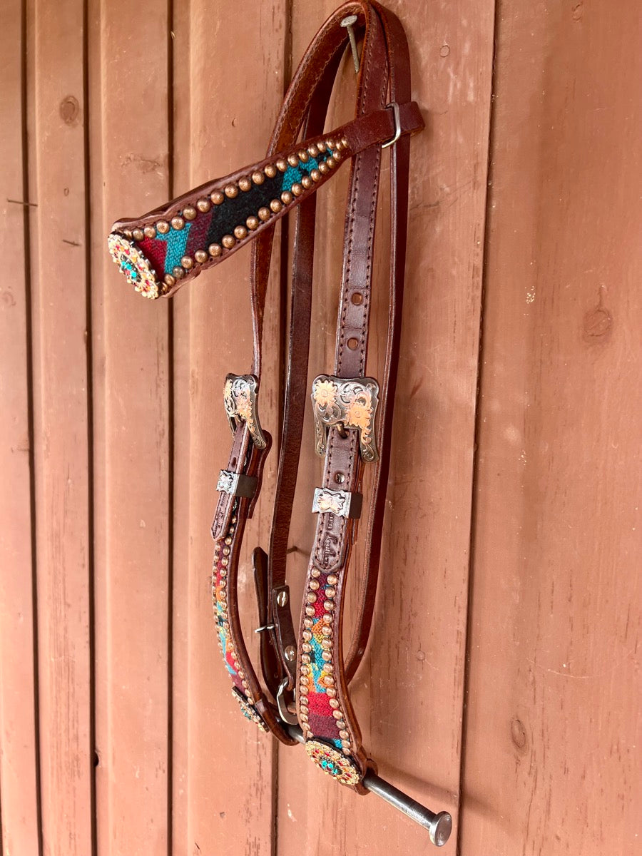 Crown Leather Pendleton Browband Headstall