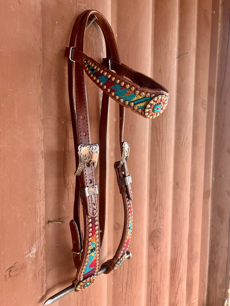 Crown Leather Pendleton Browband Headstall