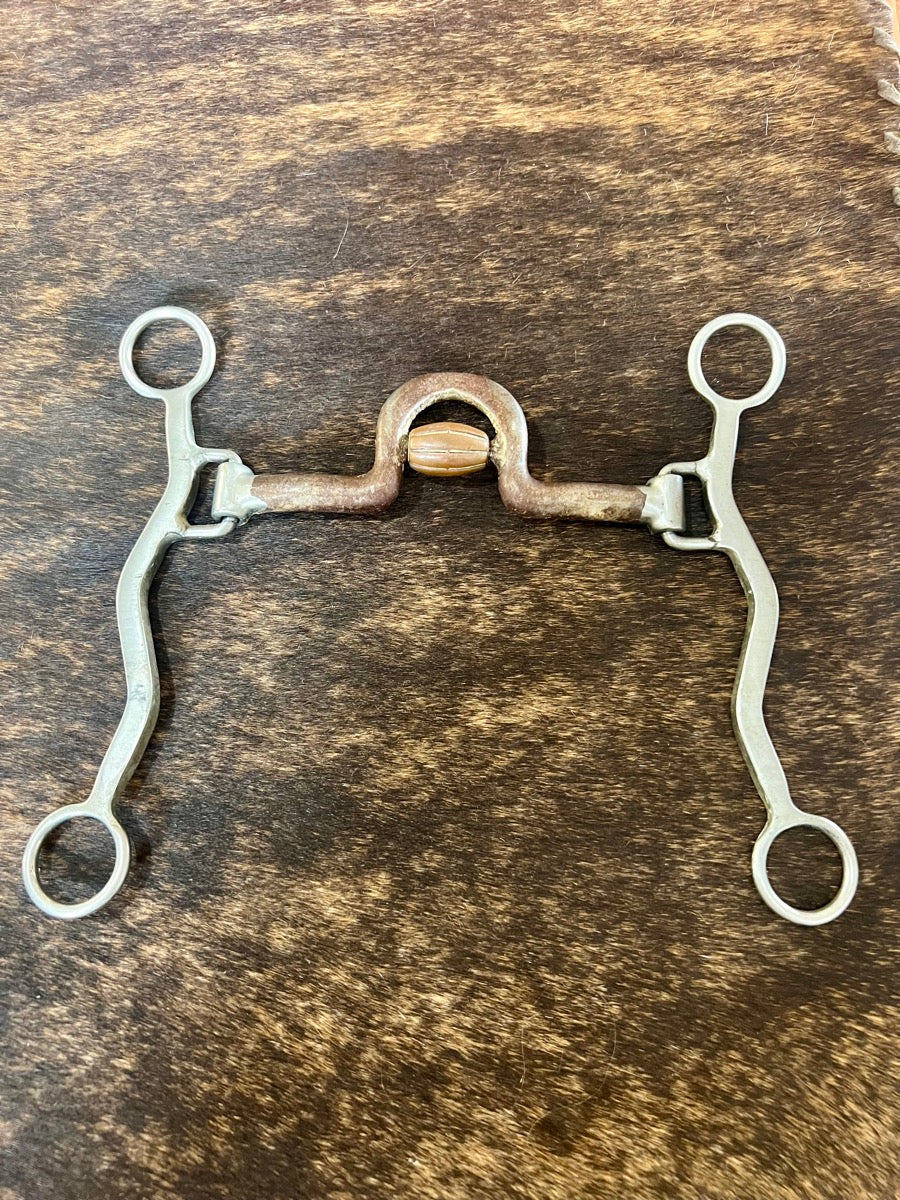 Classic Equine Rickey Green Shank Roping Bit with Gentle Setter Port Roller         B1242