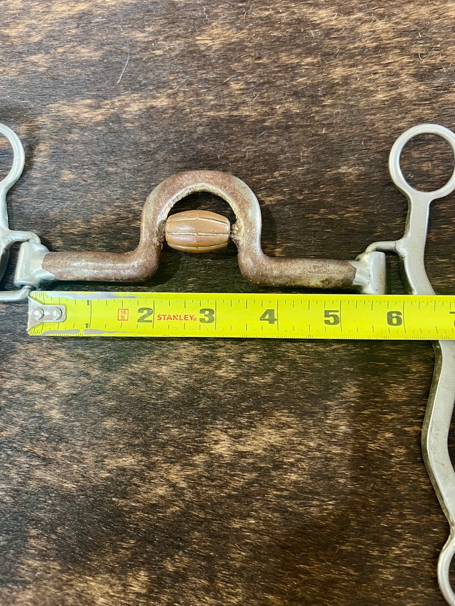 Classic Equine Rickey Green Shank Roping Bit with Gentle Setter Port Roller         B1242