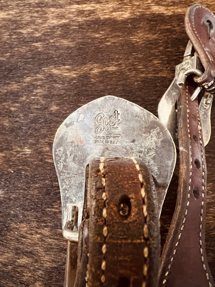 Basketweave Leather Spur Straps with Gist Silversmiths Buckles       SPS1112